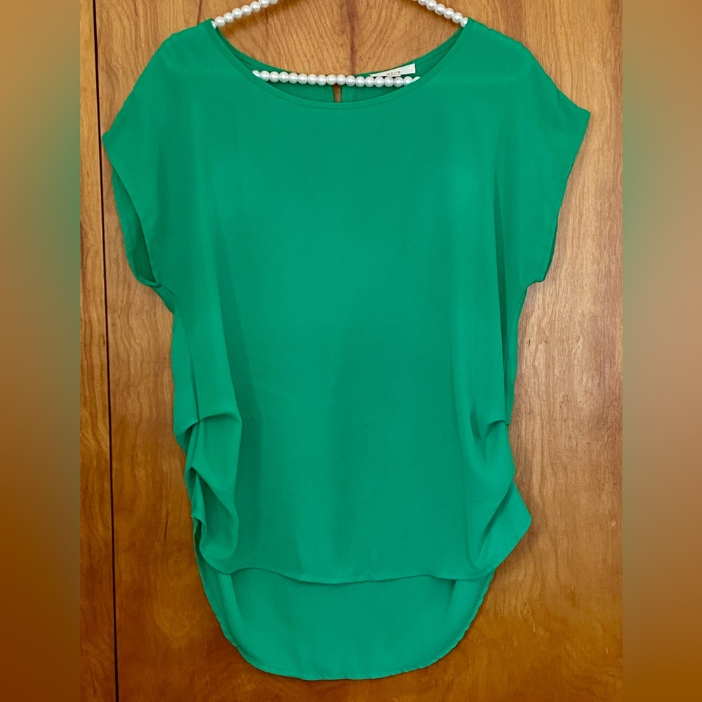Bright Green Ruched Blouse